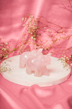 Load image into Gallery viewer, Natural Rose Quartz Elephant Pair