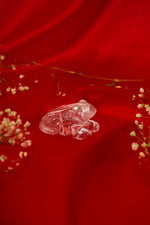 Load image into Gallery viewer, Natural Clear Quartz Frog with Silver