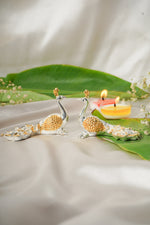 Load image into Gallery viewer, Silver and gold plated Peacock pair