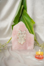Load image into Gallery viewer, Natural Rose Quartz stone with pure silver Shrinath ji