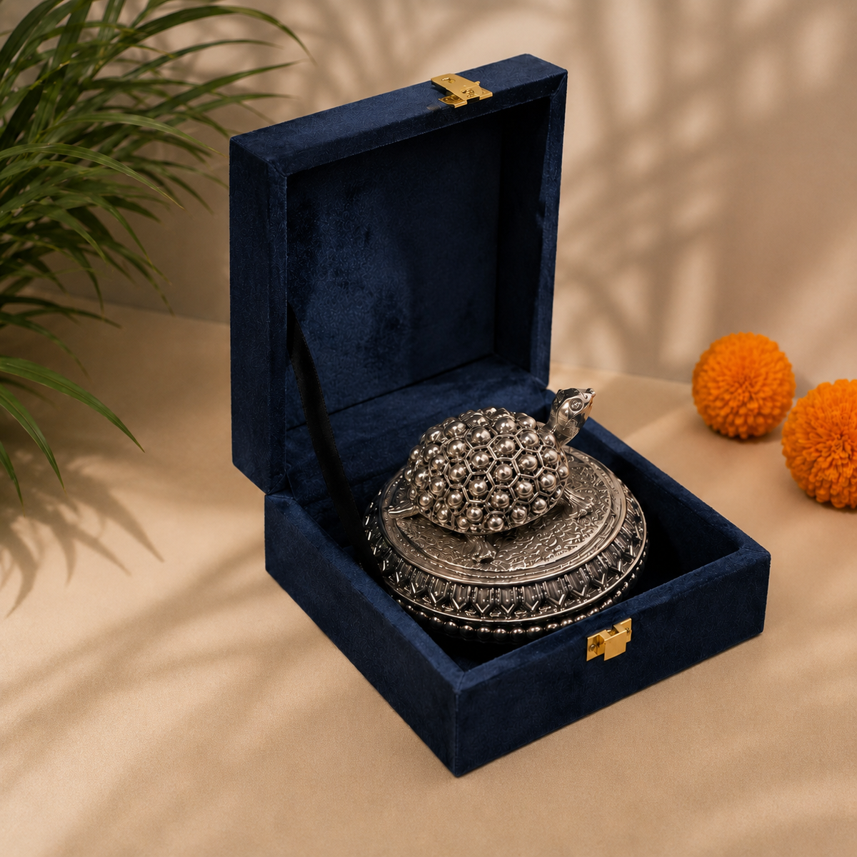 999 Pure Silver Tortoise with Elegant Silver Base