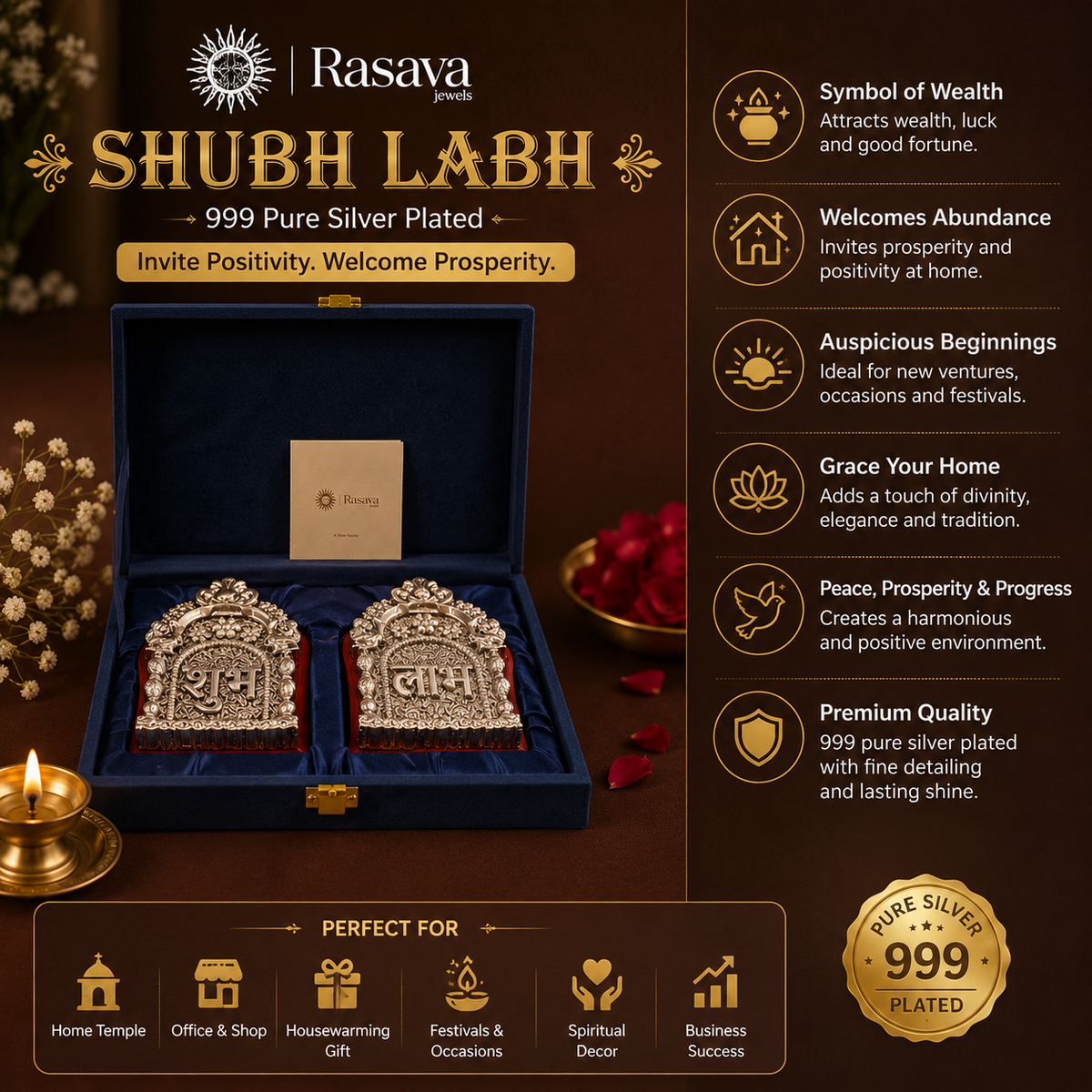 999 Pure Silver Shubh Labh