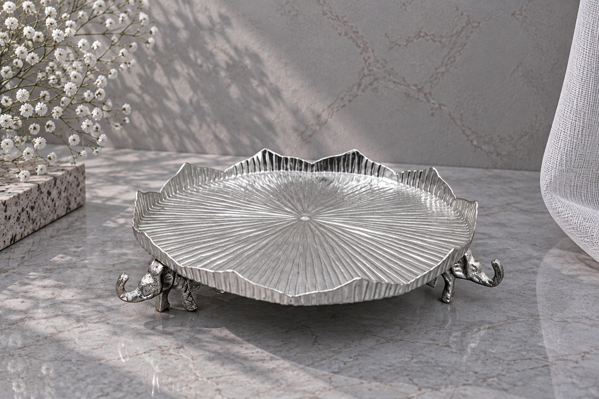 Premium German Silver Elephant Platter