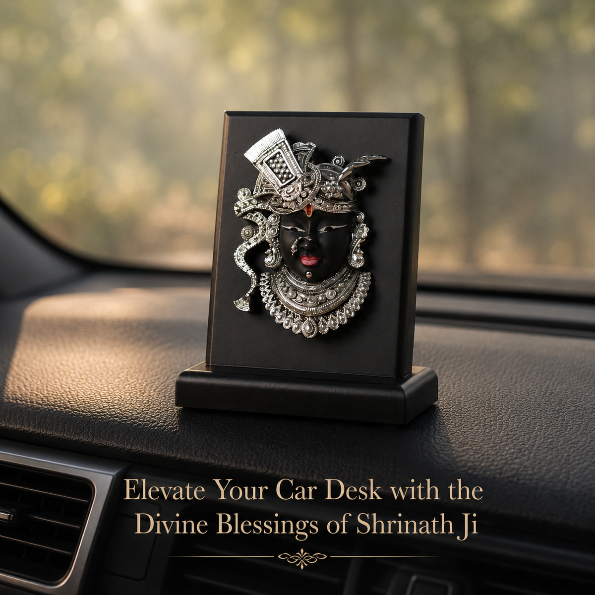 999 Pure Silver Shrinath Ji Frame – Black Base