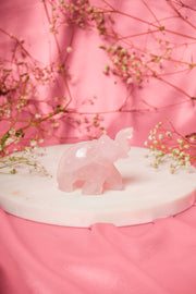 Natural Rose Quartz Elephant