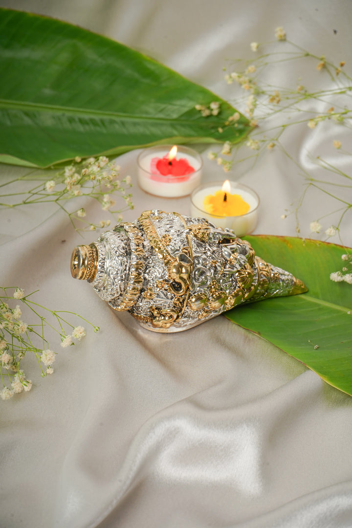 Silver and gold shankh