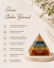 Seven Chakra Natural Stone Pyramid