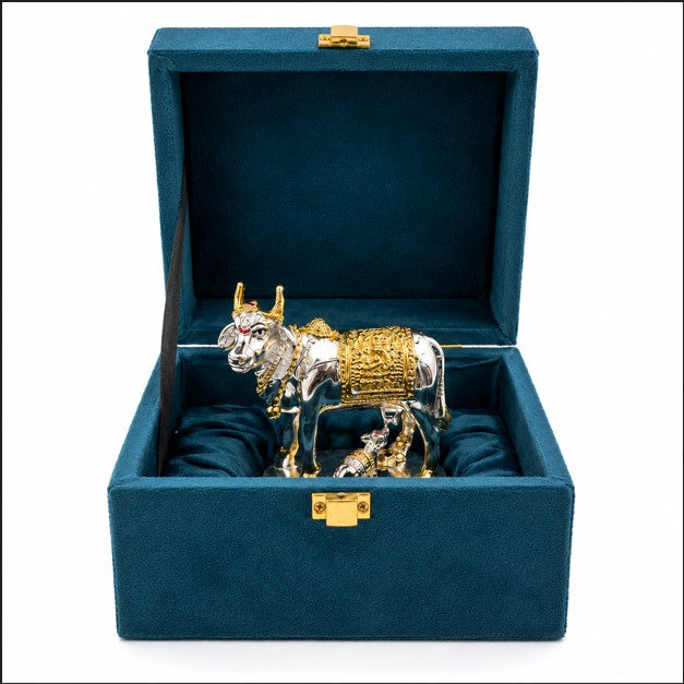 Silver & Gold Plated Cow Idol