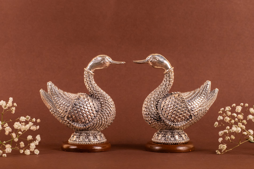999 Pure Silver Swan pair